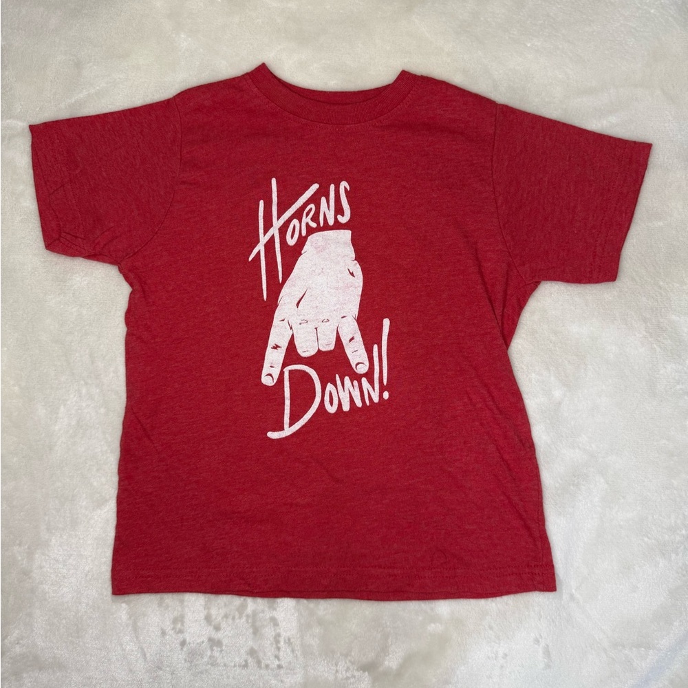 Graphic T-Shirt with Horns Down Design